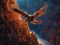 Digital eagle flies through virtual canyon