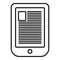 Digital ebook icon, outline style