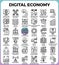 Digital economy concept icons