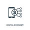 Digital Economy icon. Creative element design from fintech technology icons collection. Pixel perfect Digital Economy