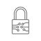 Digital Electronic Padlock Thin Line Symbol Icon Design