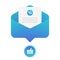 Digital Email Marketing flat vector icon. Lead generation concept. Create personalized emails with leverage social media