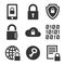 Digital Encrypt Technology Security Icons Set. Vector