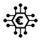 Digital euro coin icon vector currency symbol for digital transactions for asset and wallet in a flat color glyph pictogram