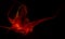 Digital fiery 3d substance, red incense, rushing smoke or blazing tongues of flames in deep dark space.