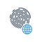 Digital Fingerprint line icon vector. world bank symbol