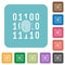 Digital fingerprint rounded square flat icons