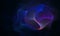Digital fluid shape flowing or levitating in deep dark space. Gradient of blue violet pink colors.