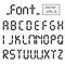 Digital font. Alarm clock letters. Numbers and letters set for a digital watch and other electronic devices. Vector