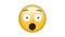 Digital generated video of shocked emoji
