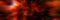 Digital glitch and distortion noise effect cosmic fire red nebula ray lights panoramic banner.