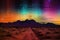 digital glitch in the middle of a desert, with colorful sunsets and starry nights