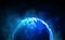 Digital globe 3d. Global world internet technology. Communication concept abstract background planet. Blue light