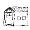 digital hand drawn black line house image home buying idea