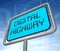 Digital Highway Sign Virtual Roadway 3d Illustration