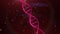 Digital holographic red dna. Red background