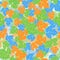 Digital illustration of a colorful leafy background. Used for textile, fabric and wall tiles
