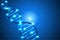 Digital illustration DNA structure in blue color background, Science Biotechnology DNA illustration