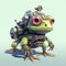 Digital Illustration of a Frog Robot