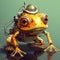 Digital Illustration of a Frog Robot