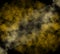 Digital Illustration golden smoke isolated transparent special effect. Yellow vector cloudiness, mist or smog background