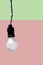 Digital Illustration of hanging light bulb