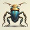 Digital Illustration of Robot Horn Beetle