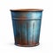 Digital Illustration Of Sleek Carved Metal Cup With Faded Paint
