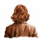 Digital Illustration Of A Woman\\\'s Back View With Brown And Amber Tones