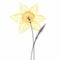 Digital Illustration Of Yellow Daffodil In The Style Of Nick Veasey