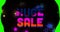 Digital image of blue huge sale text banner against multiple stars icons on black background