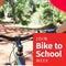 Digital image of cropped caucasian man riding bicycle with join bike to school week text