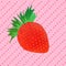 Digital image of ripe fresh strawberries, pink background