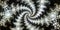 A digital image of a spiral design with many pearls and flowers, AI