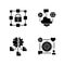 Digital inclusion black glyph icons set on white space