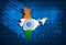 Digital india, digital india map with india flag, growing india, global business