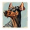 Digital Ink Portrait Of Doberman In The Style Of Ravi Zupa