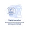 Digital journalism light blue concept icon