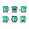 Digital kettle cartoon character are playing games with various cute emoticons