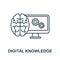 Digital Knowledge icon. Line element from digital transformation collection. Linear Digital Knowledge icon sign for web