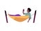Digital leisure in hammock vector illustration