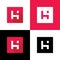 Digital letter H logo icon design, flat style vector illustration