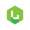 Digital Letter L Logo Icon, With Green Hexagon