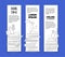 Digital library readers outline vector templates set