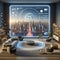 Digital living room inside design in future