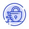 Digital, Lock, Technology Blue Dotted Line Line Icon