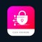 Digital, Lock, Technology Mobile App Button. Android and IOS Glyph Version