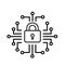 Digital lock vector icon. Locked illustration sign. Security and Networking symbol.