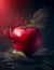 Digital manipulation A red apple with a sense of dynamic motion ai generative