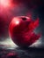 Digital manipulation A red apple with a sense of dynamic motion ai generative